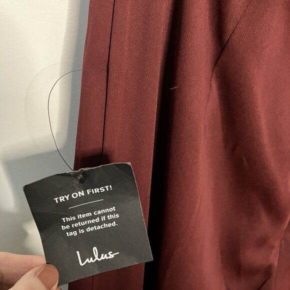 Lulus Jumpsuit Womens L Illustrious Charm Burgundy Cap Sleeve Cutout New/Defects - Picture 10 of 16